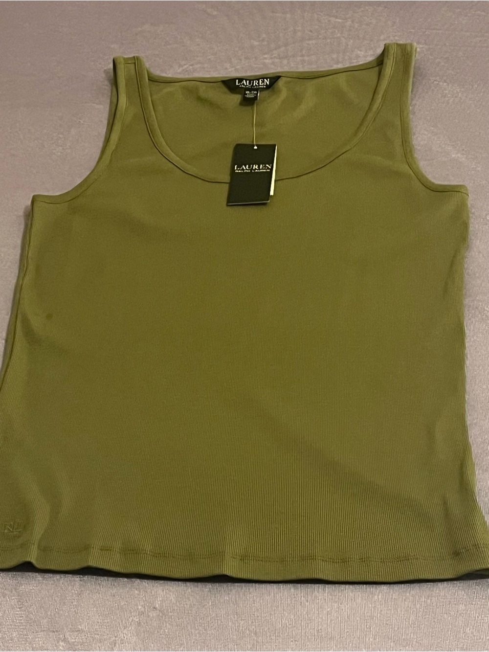 Ralph Lauren Olive Green Ribbed Tank Size XL